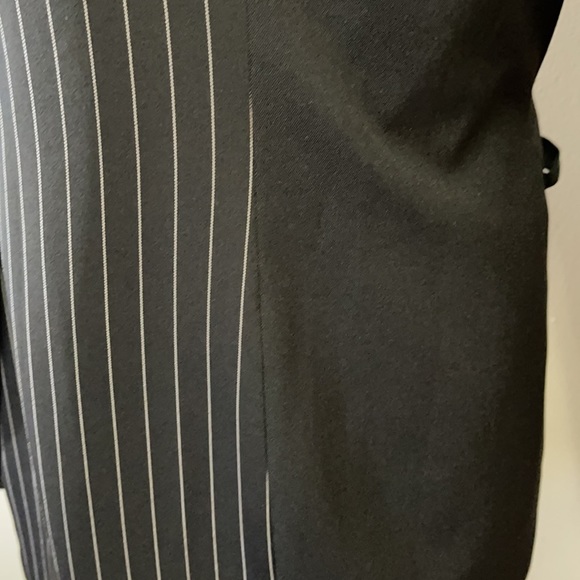 Vera & Lucy 1/2 Pinstripe 1/2 Solid Wrap Front Blazer NWT - Picture 7 of 16
